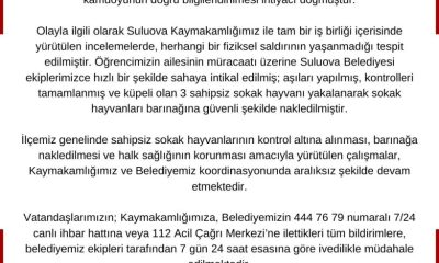 SULUOVA BELEDİYE BAŞKANLIĞINDAN BASIN AÇIKLAMASI !