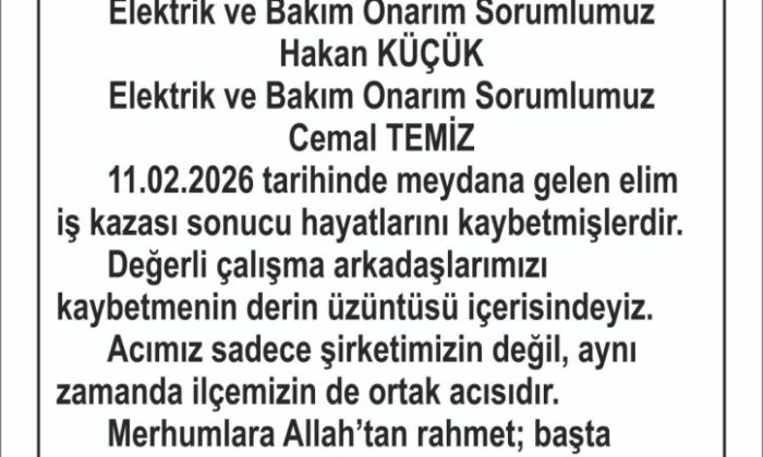 SULUOVA BİYOGAZ YÖNETİM KURULU VE ÇALIŞANLARINDAN TAZİYE-BAŞSAĞLIĞI…