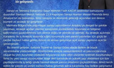 SULUOVA TSO BAŞKANI TURGUT AKSU; “SANAYİ ALANLARI MASTER PLANI” AMASYA İLİMİZ AÇISINDAN ÖNEMLİ BİR GELİŞMEDİR”
