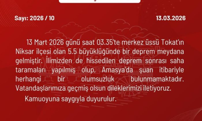 AMASYA VALİLİĞİNDEN BASIN AÇIKLAMASI !